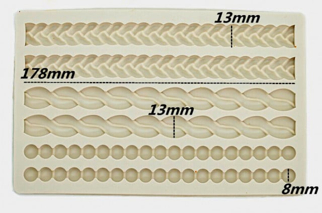 Unico Bordo Perle di 6 file. Stampo in silicone