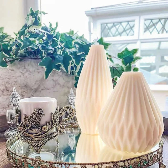 Set di 2 stampi a Pera Geometrica di 15 e 7.2 cm. Stampo in silicone anche per Candele