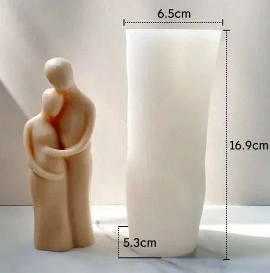 Innamorati con Donna Incinta e con Bambino. Set di 4 Stampi stilizzati in silicone anche per Candele