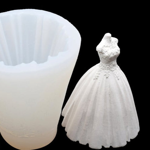 Abito da Sposa Principessa. Stampo in silicone anche per candele