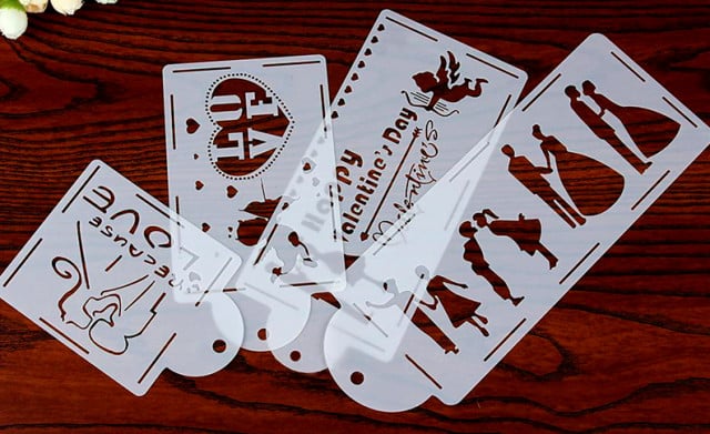 Amore e Innamorati. Set di 4 fantastici Stencil