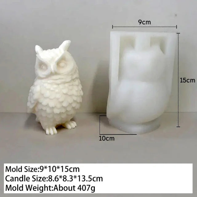 Gufo di 13.5 cm. Stampo in silicone anche per Candele