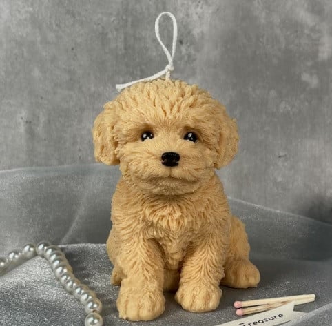 Stampo grande Cagnolino di 12.5 cm. Stampo in silicone anche per Candele