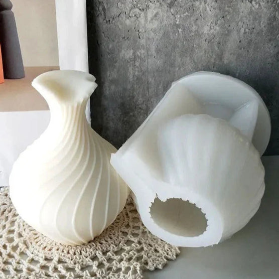Grande Vaso a Spirale di 14 x 10 cm. Grande Stampo in silicone anche per Candele