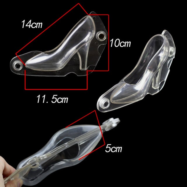 Scarpa con Tacco Alto di 10 cm. Doppio Stampo 3/D per Cioccolato in policarbonato rigido