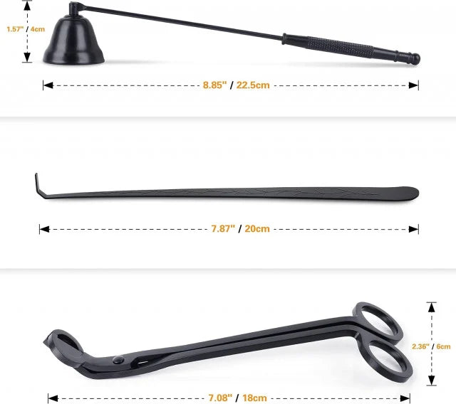 Set di 3 strumenti per il Taglio, il Riposizionamento e lo Spegnimento degli stoppini. Strumento per Candele