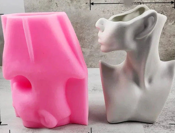 Viso stilizzato Donna di profilo. Grande Stampo in silicone anche per Candele