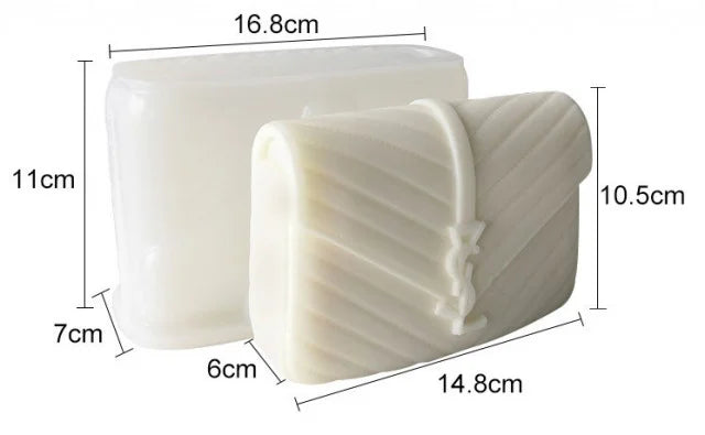 Elegante Borsetta LARGE YSL di 16.8 cm. Stampo in silicone anche per Candele