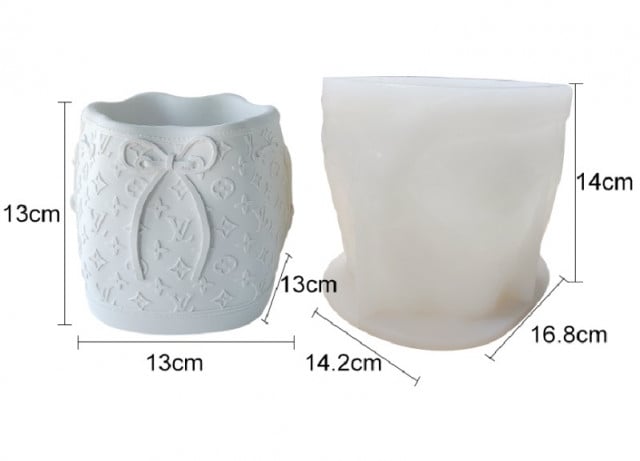 Vaso Bucket Sacco Griffe di 14 cm. Stampo in silicone