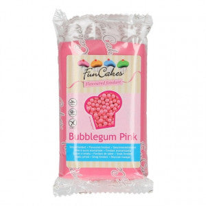 Aromatizzata bubble gum fucsia. Pasta di zucchero FunCakes. 250 gr.Senza Glutine