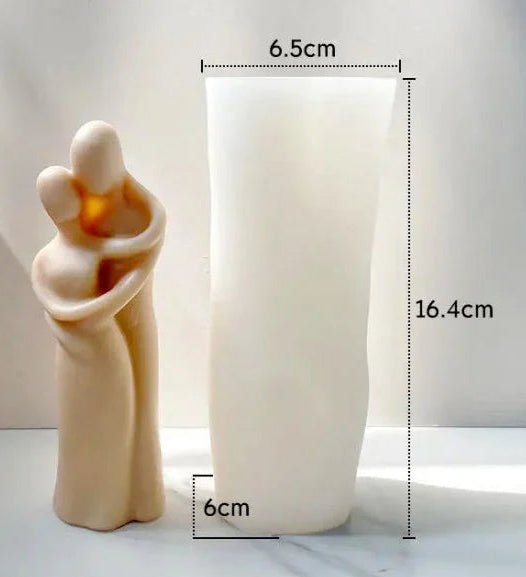 Innamorati con Donna Incinta e con Bambino. Set di 4 Stampi stilizzati in silicone anche per Candele