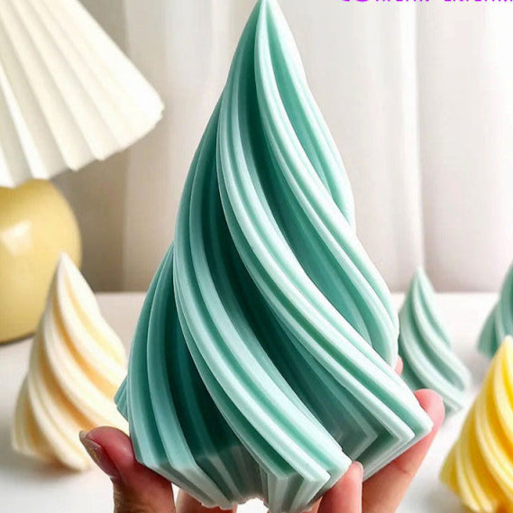 Grande Albero di Natale a Spirale in 3 dimensioni. Stampo in silicone anche per Candele