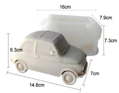 Grande e Spettacolare Fiat 500 d'Epoca di 16 cm. Stampo in silicone anche per Candele