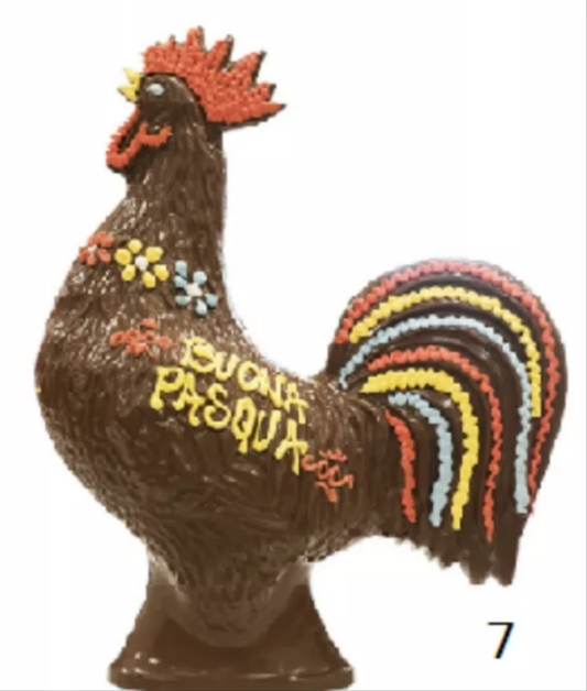 Gallo e gallina di pasqua di cioccolato. World products shop.
