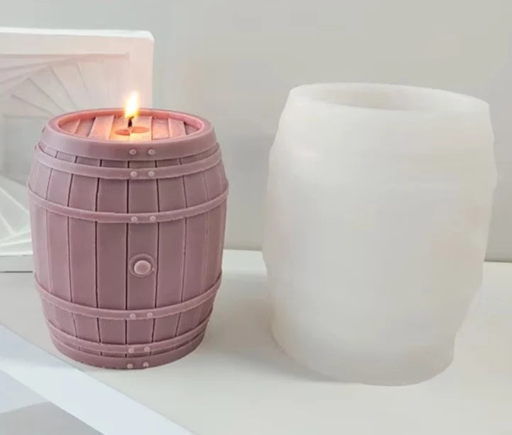 Botte di Legno 10 cm. Stampo in silicone anche per Candele