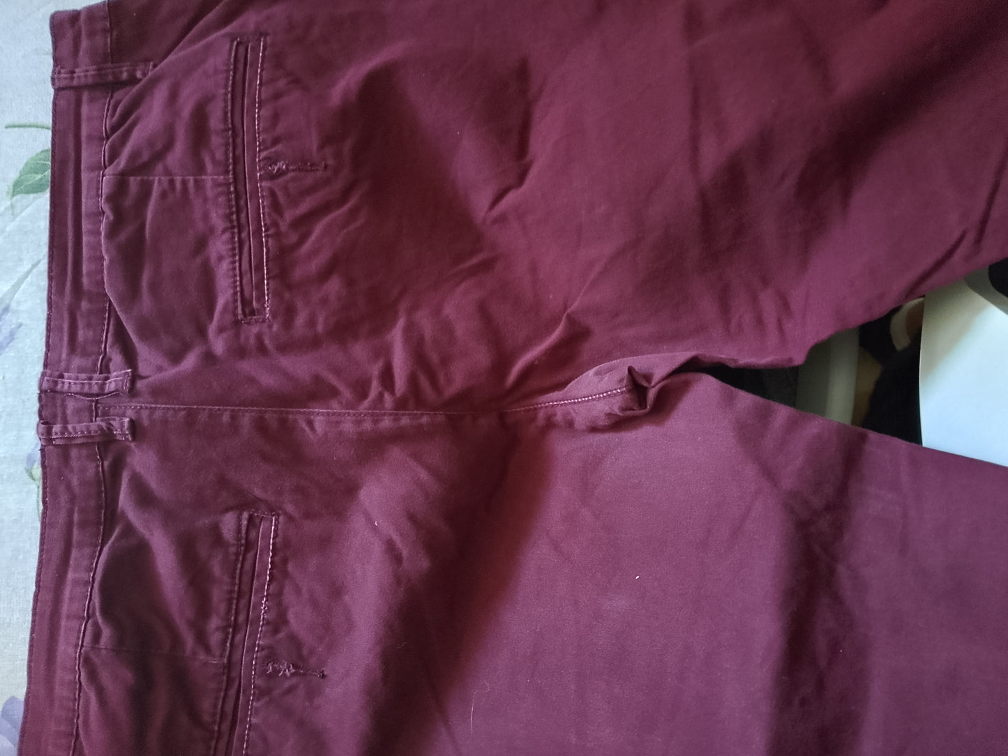 Jeans Uomo Elasticizzato BORDEAUX  Pantaloni Eleganti. Tasca America.Taglia 52/L