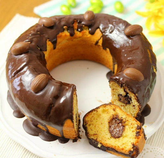 ciambella di pasqua,dolce al cioccolato,pasqua,artigianale,con cuore morbido.By Chef Giovanni Pantaleo.