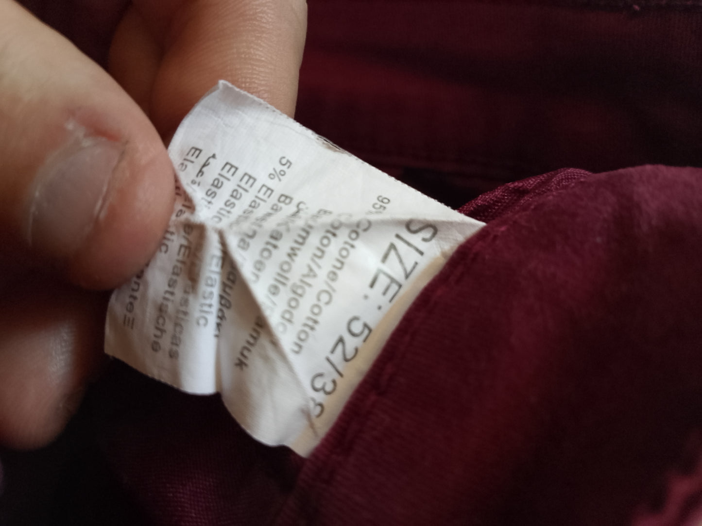 Jeans Uomo Elasticizzato BORDEAUX  Pantaloni Eleganti. Tasca America.Taglia 52/L