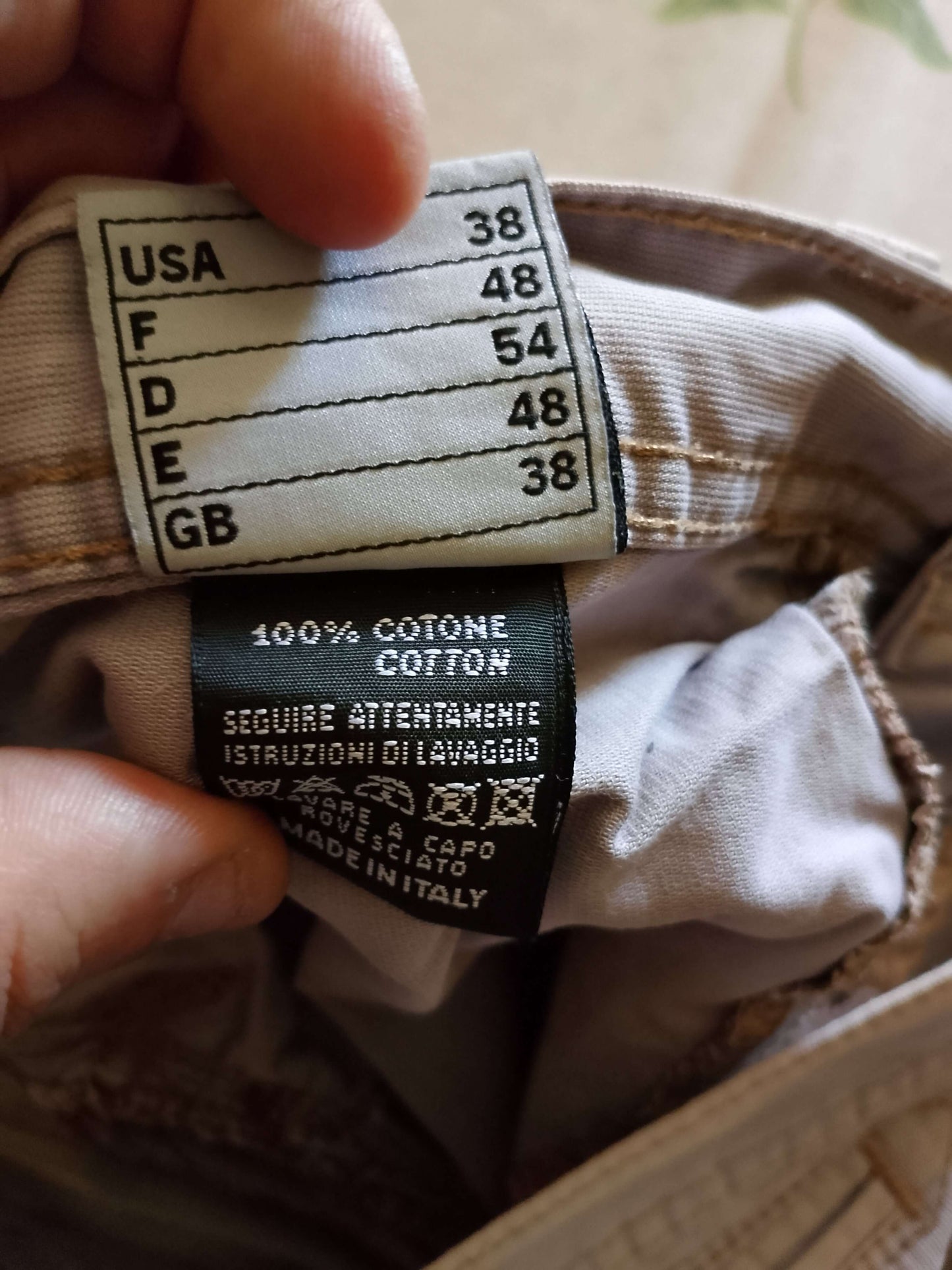 Pantalone Uomo.BEIGE. Pantaloni Eleganti. Tg54