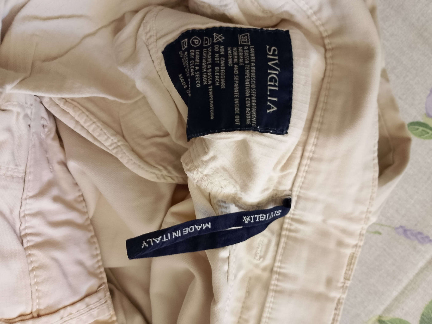 Pantaloni cotone Siviglia. beige Originali. NUOVI.         Tg 52/54