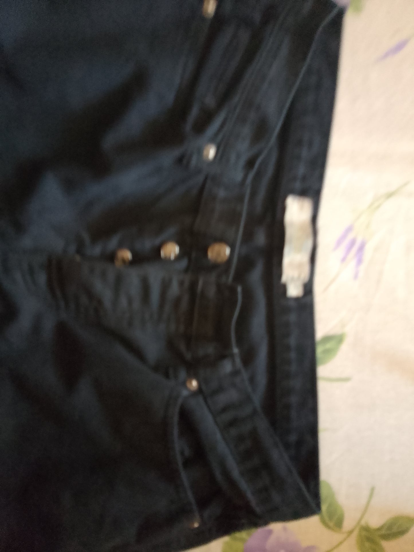 JEANS NERI.TAGLIA 52/L. VINTAGE SLIM.       CHIUSURA BOTTONI